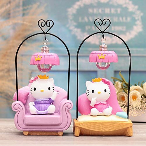 1pc Pink Hello Kitty Night Light Iron Hanging lamp LED Small Table lamp Student Gifts