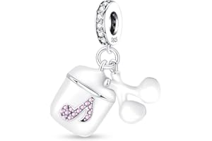 KUNSIR Charme Pearl en argent sterling 925 pour bracelet et collier Pandora Compatible avec bracelets européens pour femmes et filles C4