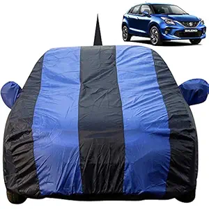 Autofact Car Body Cover for Maruti Baleno (2015 to 2021) with Mirror and Antenna Pocket (Light Weight, Triple Stitched, Heavy Buckle, Bottom Fully Elastic) (Maruti Baleno, Royal Blue)