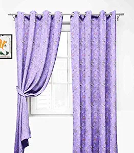 Lush Decor  Premium Fancy Polyester Floral Printed Curtains for Window 5 feet Pack of 2 (Lavender)