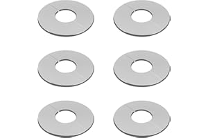 LELIAFLEURY Stainless Steel Wall Split Flange 6PCS Round Escutcheon Plate Wall-Mounted Water Pipe Cover Self-Adhesive Faucet Decorative Cover for 35mm Diameter Pipe