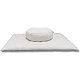 NutriBuck® ZAFU & Zabuton Meditation Yoga Mat Cushion Combo Filled with Buckwheat Hulls (Round Zafu and Zabuton, Experience Ultimate Comfort, Support, and Mindfulness in Every Session_(Cream))