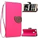 Produktbild Huawei P9 Lite Lederoptik PU Leder Hülle (Frei 2 in 1 Ball Touch Pen) CaseHome Nature Blatt Etui Magnetverschluss Stil PU-Leder Brieftasche [Standfunktion] Deckel Klapptasche Schale Flip Foliant Schützende Haut Hüllen Mit Wallet Kartenfach Magnetverschluss Standfunktion Handytasche Taljereep Lanyard Strap Tragen Folio Tasche Schutzhülle(Rosa Color)