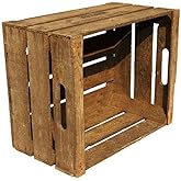 dunkle robuste Obstkiste "Schultz" Weinkisten Holzkisten Apfelkistenaus dem Alten Land +++ Natur 49 x 39 x 29