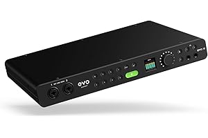 Audient EVO16 Interfaccia audio (24 In/Out, Smartgain multicanale, 8 amplificatori microfonici, connessione USB-C), Nero