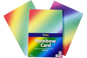 Bright Ideas Tarjeta arcoíris. Tamaño de la hoja: A4 29,7 cm x 21 cm, paquete de 30 hojas. Papel de papelería de 200 g/m² y cartulina para artes y manualidades, ideal para escuelas, manualidades en