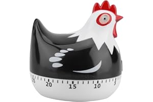 EJOYOUS Timer kuchenny, 60-min mechaniczny zegar budzika, zegar do jajek, kurczak z głośnym pierścieniem, do gotowania i pieczenia (BLACK)