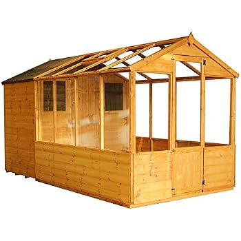 overlap dip treated 6x4 reverse apex shed forest garden