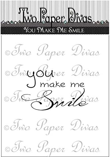 Two Paper Divas Two Paper Divas Clear Stamps 6-inch x 4.5-inch You Make Me Smile, Acrylic, Multicolour