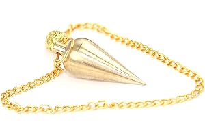 Jet International Brillante Cono de latón Curación del péndulo radiestesia A ++ Resultados de Reiki de Metal Cristales curativos