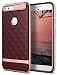 Produktbild Google Pixel Hülle, Caseology [Parallax Serie] Schlanke Hülle mit Textur Doppelter Schutzschicht Sichere Haftung geometrisches Design [Burgund - Burgundy] für Google Pixel (2016)