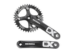 ENGWE MTB Pédalier VTT, Pédalier MTB à cône carré avec Bras de 170mm 104 BCD, Compatible avec Les vélos Mono-Vitesse et Les vélos 8/9/10/11 Vitesses, optionnel 32T/34T/36T/38T/40T/42T Chainring Crank Set