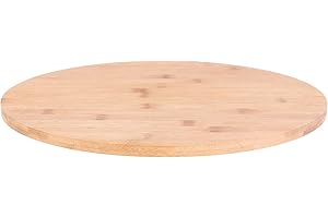 COOK CONCEPT - KA4331, Plateau Rond Tournant en Bois de Bambou, Conçu pour Présenter Vos Gourmandises, Socle Rotatif, Diamètre 35 cm, Hauteur 2,5 cm, Couleur Beige
