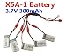 Produktbild Fytoo 5PCS 3.7V 380mAh Li Batterie Akku und 1PCS 5 in 1 Umwandlung Kabel für SYMA X5A-1 X15 X15C X15W RC Quadcopter Remote Control Hubschrauber Ersatzakku