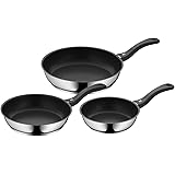 WMF 733706299 Devil Set di 3 padelle con rivestimento antiaderente diametro 20/24/28 cm con manico in acciaio inox Cromargan 