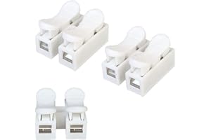 Aiqeer 100 Pcs CH2 Spring Wire Connectors, Electrical Cable Clamp Terminal Block Connector, Quick Connector Terminal Block