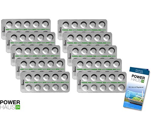 Wasseranalyse Testtabletten Chlor/pH-Wert, 100 Stück (50 Phenol Red + 50 DPD1)
