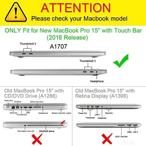 Fintie MacBook Pro 15 H  lle 2016 - Ultrad  nne Hochwertige Matt Gummierte Hartschale Tasche Schutzh  lle Snap Case f  r NEUESTE 15-zoll MacBook Pro 1