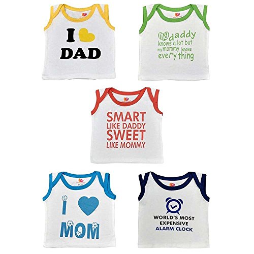 Orange and Orchid Cotton White Boy's T-Shirt Long Sleeve Pack of 5