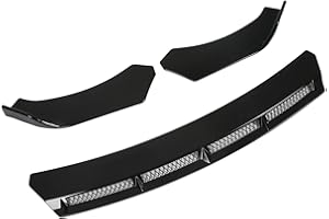 Weikeya Front Splitter, Abrasion Resistant Front Bumper Lip Universal Colorfast Anti Scratch for Car Modification(Black)
