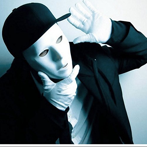 German Trendseller® – 2 x Neutrale Maske Weiß Deluxe ┃ Mann ┃ Gesichtsmaske Weiß ┃ Pantomime ┃ Theater ┃Karneval - 3