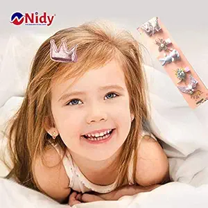 NIDY? 5Pcs Set Baby Girls Tiny Cute Cartoon Animal Lace Bows Hair Clip Floral Barrettes for Infants Newborns Toddlers Hair Ties Hair Accessories Ponytail Holder Hairpins, Assorted styles
