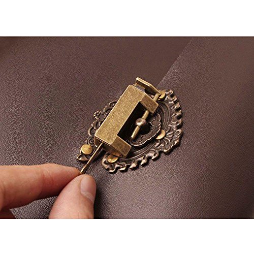 saibang Retro Design DIY Album, Scrapbook Vintage Foto Album mit Schloss, Jahrestag Scrapbook DIY Foto Alben für Valentinstag und Weihnachten Geschenke, schwarz, L - 5