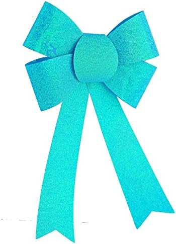 Easter Jumbo Glittered Bow Basket Ribbon Decorations Bows For Arts &amp; Crafts Blue (Blue)