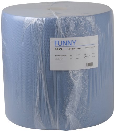 Funny Paper Cleaning Towels 3-Ply Approximately 36 cm 1 Roll of 1000 Sheets in Blue