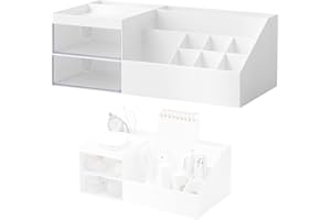 YYWEI Make Up Organizer, Kosmetik Organizer 244 x 120 x 90mm Schmink Aufbewahrung mit Schubladen für Kommode, Schlafzimmer, Badezimmer zum Speichern Kleiner Objekte (Weiß)