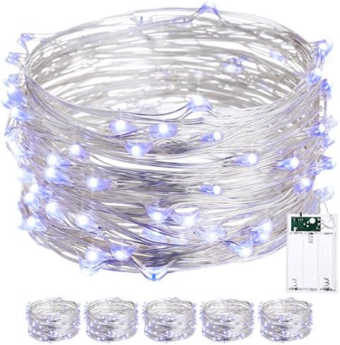 Warmoon 33ft 100 LED String Lights 6 set Waterproof Copper Wire Lights Daylight White Decorative Lights for Bedroom, Patio, Garden, Gate, Yard, Parties, Wedding