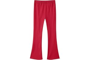 HAOLEI Leggings para Niñas Pantalones Acampanados de Cintura Elástica Alta Danza Yoga Pantalón Bootcut Largo Color Sólidos Deportes Ocio Pantalon de Campana Malla Deportiva para Niños 3-14 Años