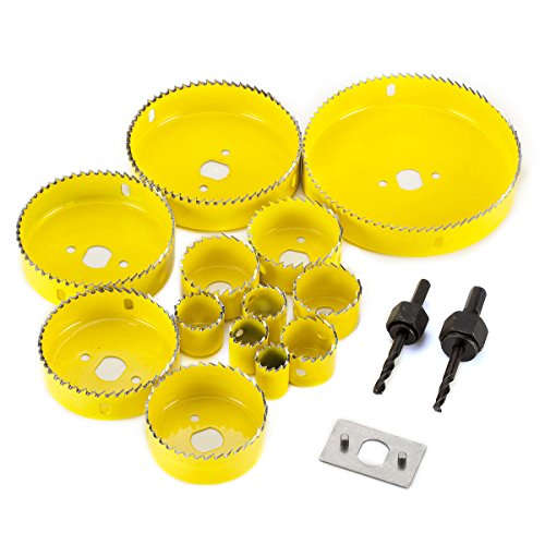 Witasm 16 tlg. Lochsägesatz Lochsägen Set inkl. 19 – 127mm Lochsäge Lochkreissäge Kreissäge Dosenbohrer Bohrkrone Hole Saw Set im Koffer - 3