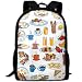 Produktbild Lovely Meat Eggs Cake Breakfast Adult Travel Backpack School Casual ypack Oxford Outdoor Laptop Bag College Computer Shoulder Bags