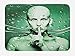 Produktbild MLNHY Futuristic Bath Mat, Robot Girl with Cables in a Glass Underwater Design Print, Plush Bathroom Decor Mat with Non Slip Backing, 23.6 W X 15.7 W Inches, Hunter Green and Pistachio Green