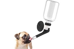 ANDIKER No-Drip Pet Water Dispenser Bottle-Dog Kennel Cage Water Dispenser Water Drinker Kettle for Pets can be Raised and Lowered Drinking Water Feeding Water (Black)