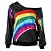 Produktbild Schulterfrei Blusenshirt Damen,Elecenty Pullovershirt Frauen Sweatshirts Reizvolle Drucken Kapuzenshirt Herbst Pullis Kapuzenpullis Langarmshirt Elegant Blusentop Streetwear
