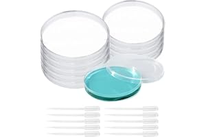 LIFREER Ensemble de boîtes de Pétri 20 pièces avec couvercles, 10 pièces boîtes de Pétri stérilisées de 70 mm et 90 mm boîte de culture bactérienne avec 10 pièces compte-gouttes en plastique de 3 ml