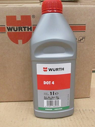 1 LITRE WURTH DOT 4 BRAKE AND CLUTCH FLUID VW AUDI SKODA SEAT 260 DEGREE BOILING