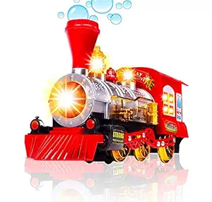 Toys Baba Dump & Go Bubble Throwing Train Engine with Colorful Lights , Sound & Music