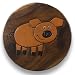 Produktbild ART-CRAFT KH100 Kinderhocker Holz Schemel mit Tiermotiv Schwein Bemalt und beschnitzt Höhe 27 cm