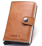 HOCHWERTIGES UND BESTÄNDIGES VOLLNARBENLEDER - Dieses Kreditkartenetui besteht aus hochwertigem Vollnarbenleder, das sich weich und elegant anfühlt. Es ist robust und beständig gegen äußere Umwelteinflüsse.Hochwertig verarbeitete Materialien versichern Langlebigkeit und höchste Qualität.