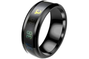 Holibanna Intelligente Anello Termometro Digitale, Anello Temperatura in Acciaio Cambia Umore, Coppia Anello Regalo per Amore Unisex Donna Uomo