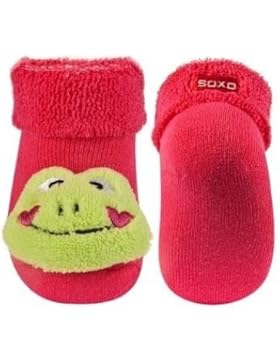 Babysocken Kindersocken Rasselsocken Söckchen 11 cm Frosch in rosa