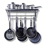Kitchen Shelf,Kitchen Rack and Pan Rack,Cooker Shelf,With 10 S-shape Hooks,Black (Kitchen &amp; Home)