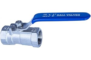 JIVTO Stainless Steel Ball Valve 1/2 Inch BSP, Female to Female,1 PC Type Standard Port Valve for Gas, Oil, Liquid, Water.