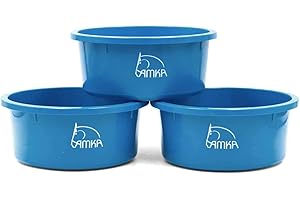 Reitsport Amesbichler AMKA Lot de 3 bols à céréales sans couvercle pour chevaux, chiens et animaux Bleu pétrole 2 l