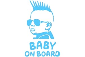 MURAL STICKERS Adesivo Bebe a Bordo - Bambina a Bordo - Bambino a Bordo 4- Adatti per Auto - Moto E Computer - Sticker - Adesivo - Copyright © 2017 | (Celeste)