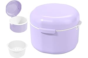 GmeDhc Boîte de Dentier avec Passoire, Portable Boite Appareil Dentaire, Boîtes pour Prothèses Dentaires, Boîte de Retenue Orthodontique, Boîte de Nettoyage de Retenue (Violet)
