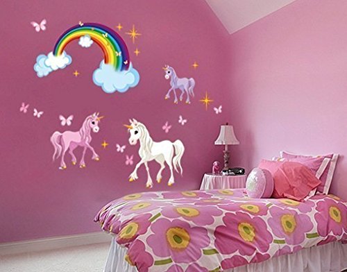 Wandsticker Einhorn Set B x H: 120cm x 140cm von Klebefieber®